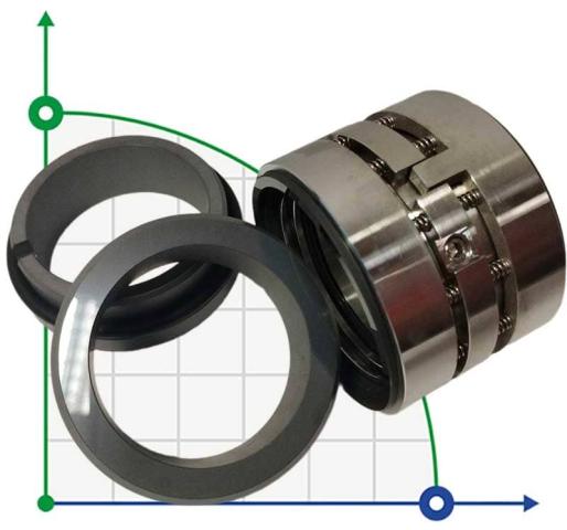Двойное механическое уплотнение R-M010D 40, CAR/SIC/CAR/SIC, EPDM, 304