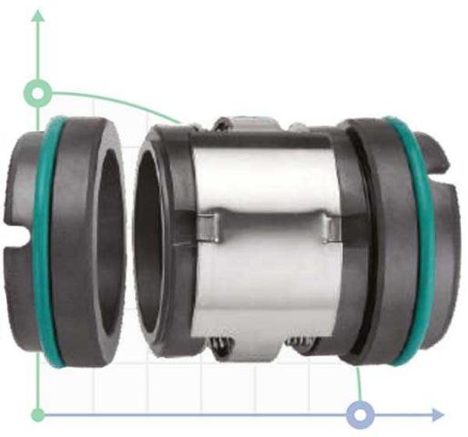 Торцевое механическое уплотнение R-M74D 125, TC/TC, VITON, 304, G9
