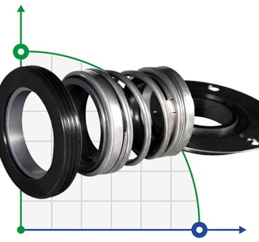 Двойное торцевое уплотнение для насоса TSURUMI R-260TS 35/40, SIC/SIC/SIC/SIC, VITON, 304